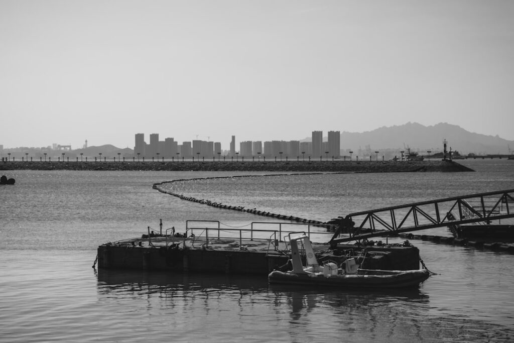 boats and structures on water with city skyline kbbrf4xopo8.jpeg